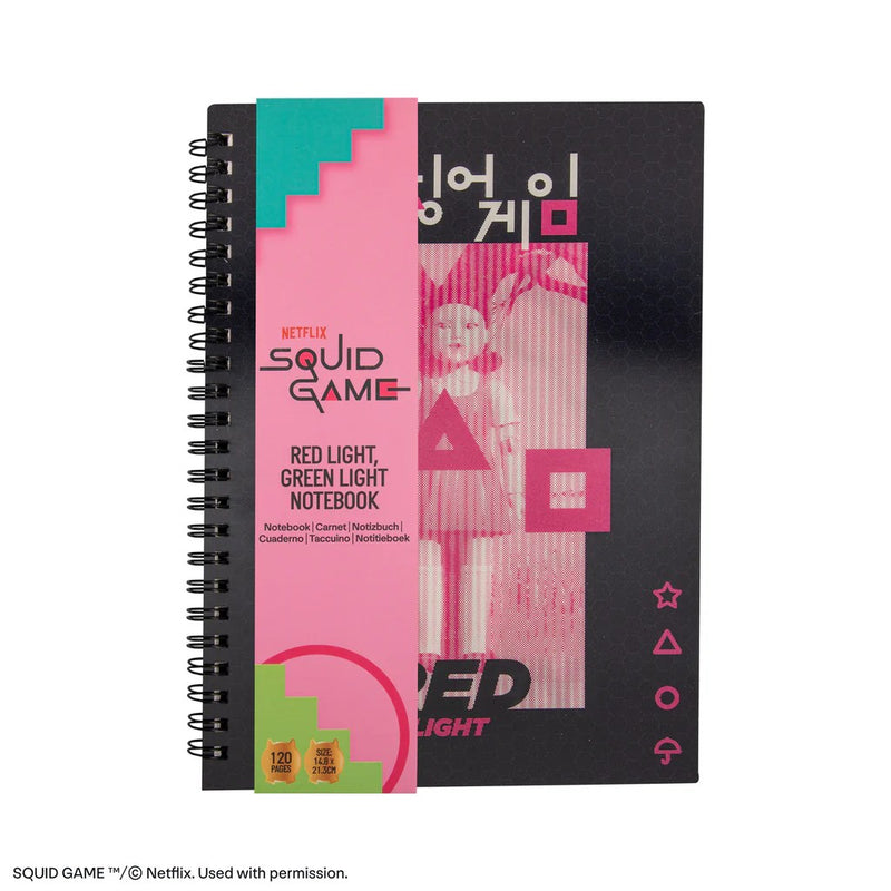 Squid Game Red Light Green Light Lenticular Notebook, packaging shot