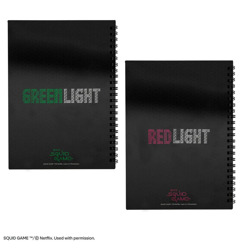 Squid Game Red Light Green Light Lenticular Notebook, close-up detail