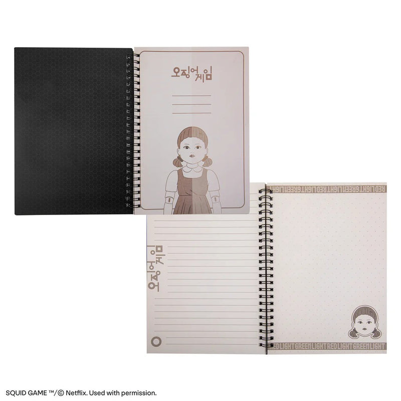 Squid Game Red Light Green Light Lenticular Notebook, rear view
