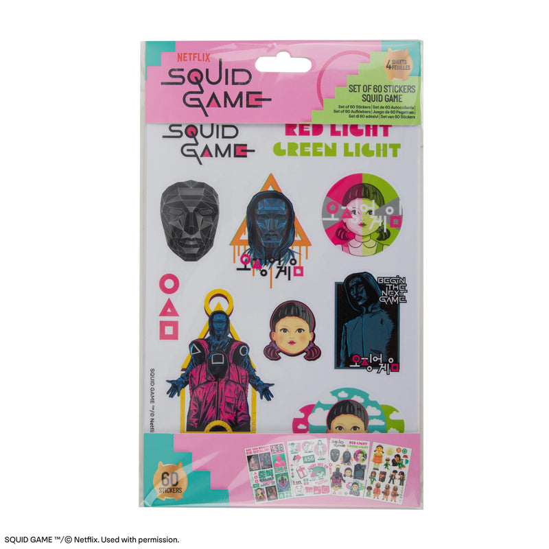 Squid Game Sticker Set of 60, close-up detail