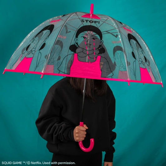 Squid Game Red Light Green Light Transparent Umbrella, alternate view