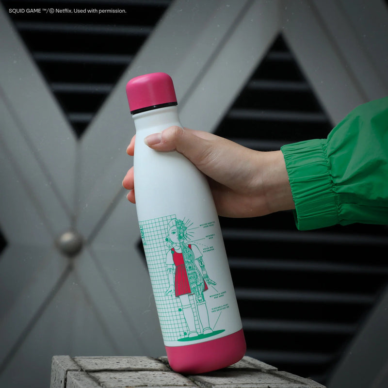 Squid Game Young-Hee Blueprint White Water Bottle, alternate view