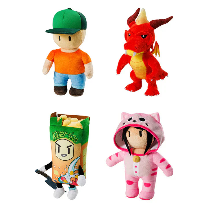 Stumble Guys 8 Plush Buddies 4 Characters, side angle