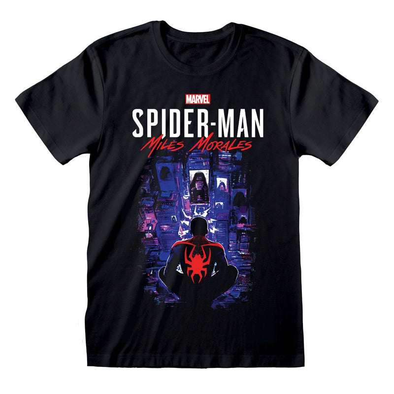 Spider-Man Miles Morales Videogame City Overwatch T-Shirt collectible from Marvel Heroes Inc Dropship