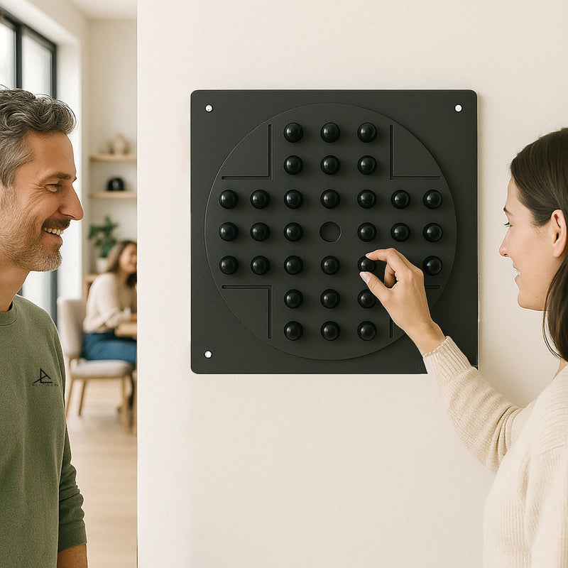 Peg Solitaire Black Wall Game, size reference