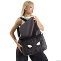 Loungefly - Marvel Spider-Man Black & White Suit Quilted Messenger Crossbody Bag side angle