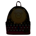 Loungefly - Squid Game Piggy Bank Masked Men Glow Mini Backpack close up detail