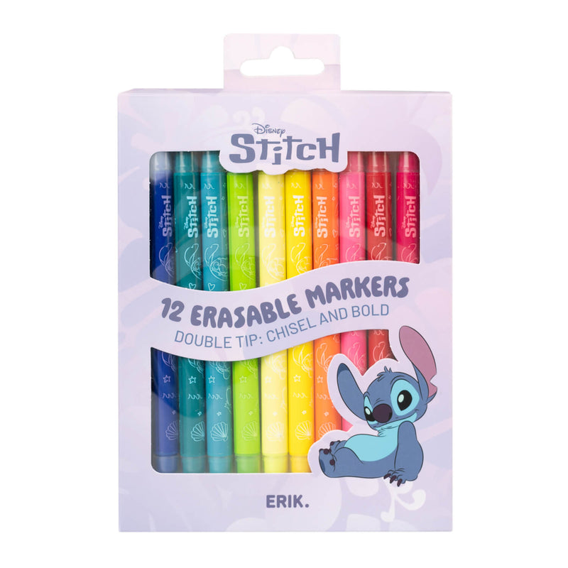 Disney Stitch Erasable Markers Set of 12 Dual Tip Pens