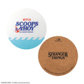 Stranger Things Scoops Ahoy Coaster Set of 4, in display