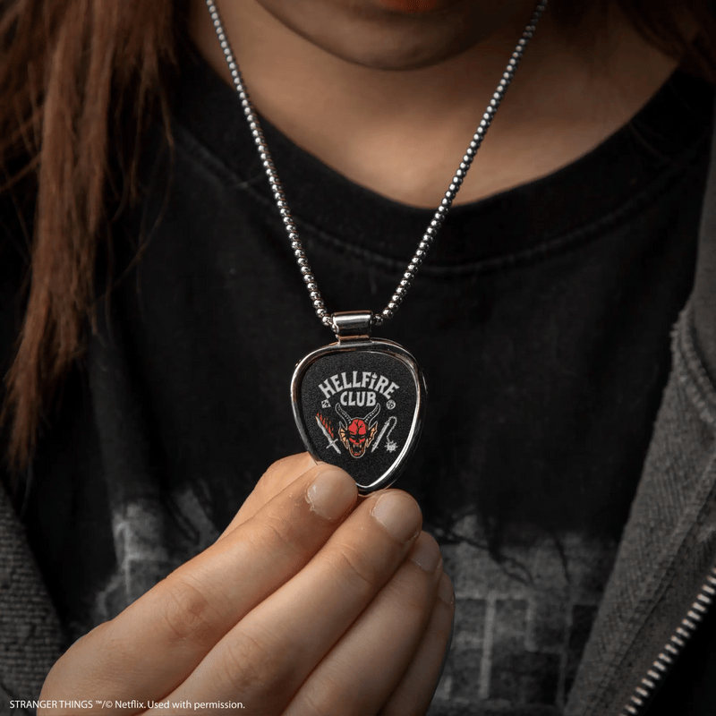 Stranger Things Eddie Munson Hellfire Club Guitar Pick Necklace collectible from CINEREPLICAS