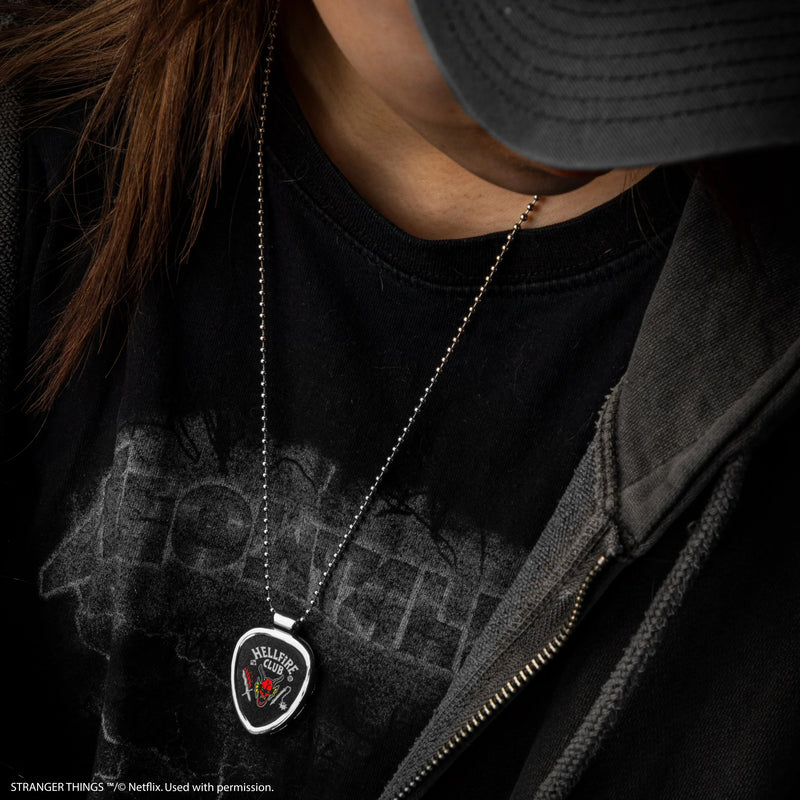 Stranger Things Eddie Munson Hellfire Club Guitar Pick Necklace, alternate view
