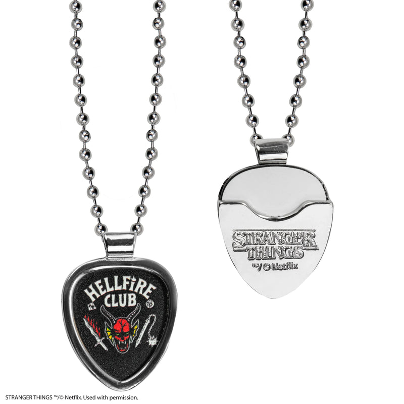 Stranger Things Eddie Munson Hellfire Club Guitar Pick Necklace, rear view