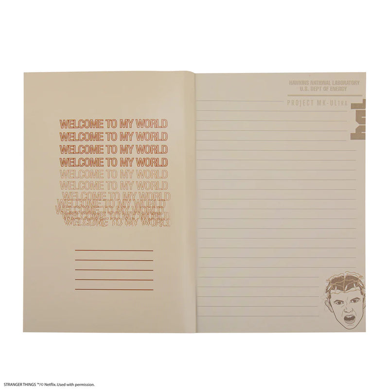 Stranger Things Eleven Upside Down Notebook, rear view