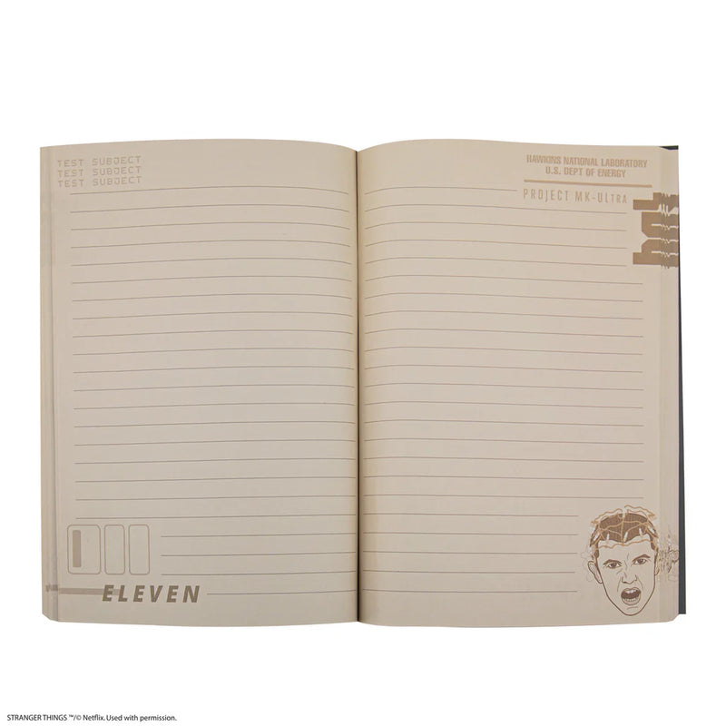 Stranger Things Eleven Upside Down Notebook, packaging shot