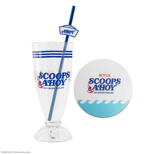 Stranger Things Scoops Ahoy Milkshake Glass Set