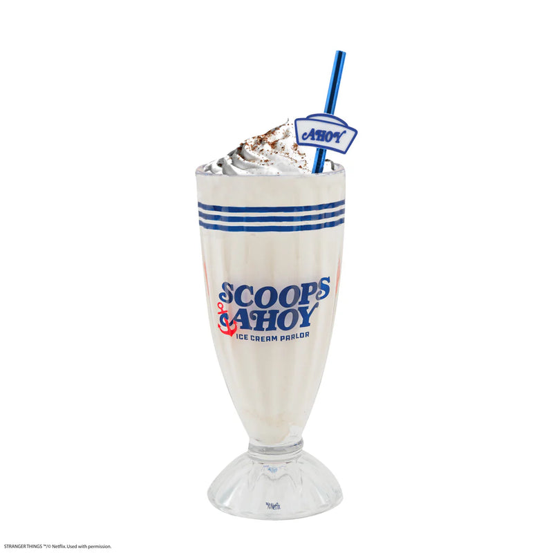 Stranger Things Scoops Ahoy Milkshake Glass Set, close-up detail