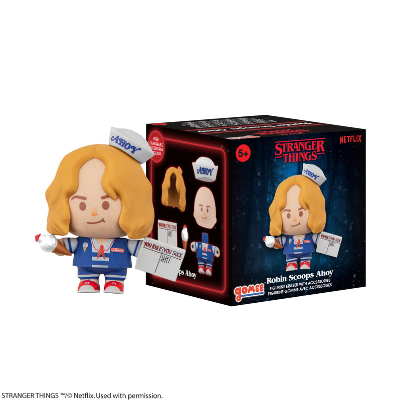 Stranger Things Robin Buckley Scoops Ahoy Gomee Eraser Figurine, close-up detail