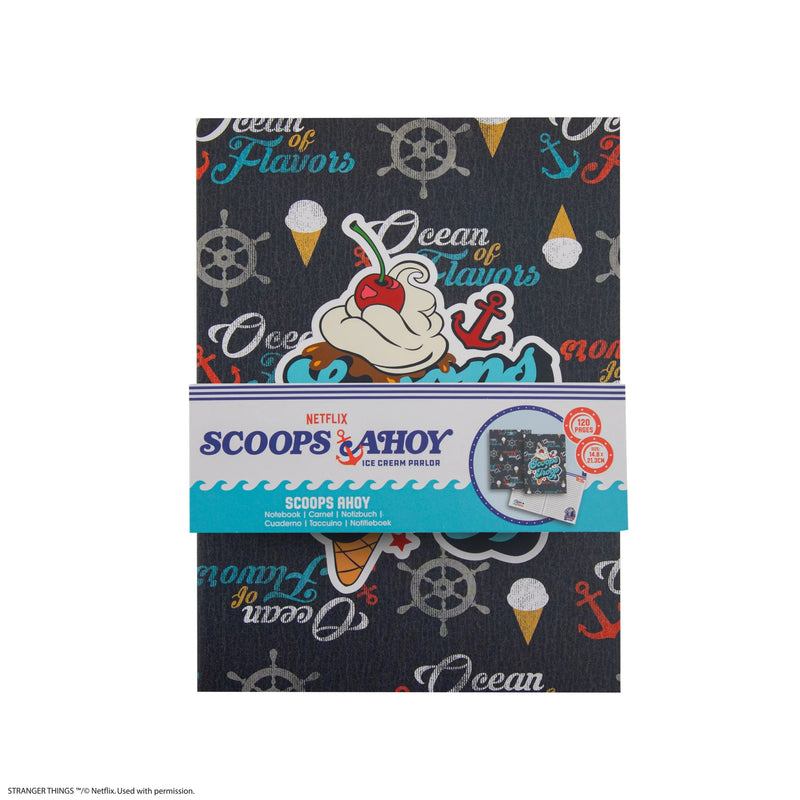 Stranger Things Scoops Ahoy Notebook, rear view