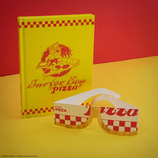 Stranger Things Surfer Boy Pizza Hardcover Notebook, alternate view