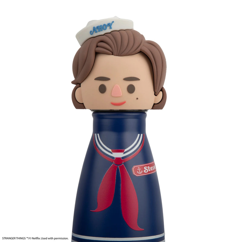 Stranger Things Scoops Ahoy Steve Water Bottle, rear view
