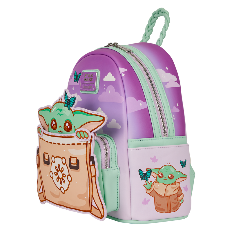 Loungefly - Star Wars The Mandalorian Grogu Butterfly Mini Backpack detail shot