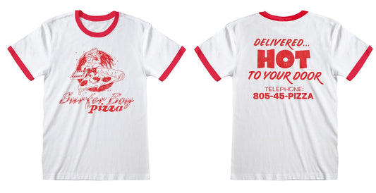Stranger Things- Surfer Boy Pizza Red Ringer Unisex T-shirt