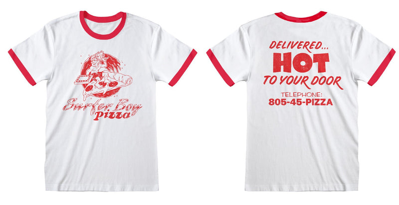 Stranger Things- Surfer Boy Pizza Red Ringer Unisex T-shirt