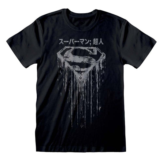 DC Superman Japanese Logo Distressed T-Shirt collectible from Heroes Inc Dropship