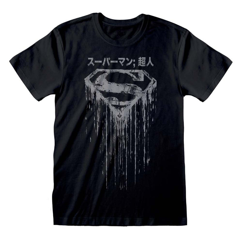 DC Superman Japanese Logo Distressed T-Shirt collectible from Heroes Inc Dropship