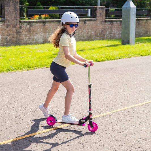 Nebulus Kids Folding Scooter - Black & Pink - Image 2