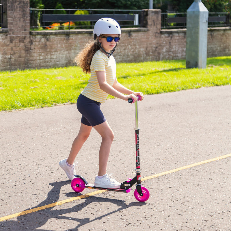Nebulus Kids Folding Scooter - Black & Pink - Image 2