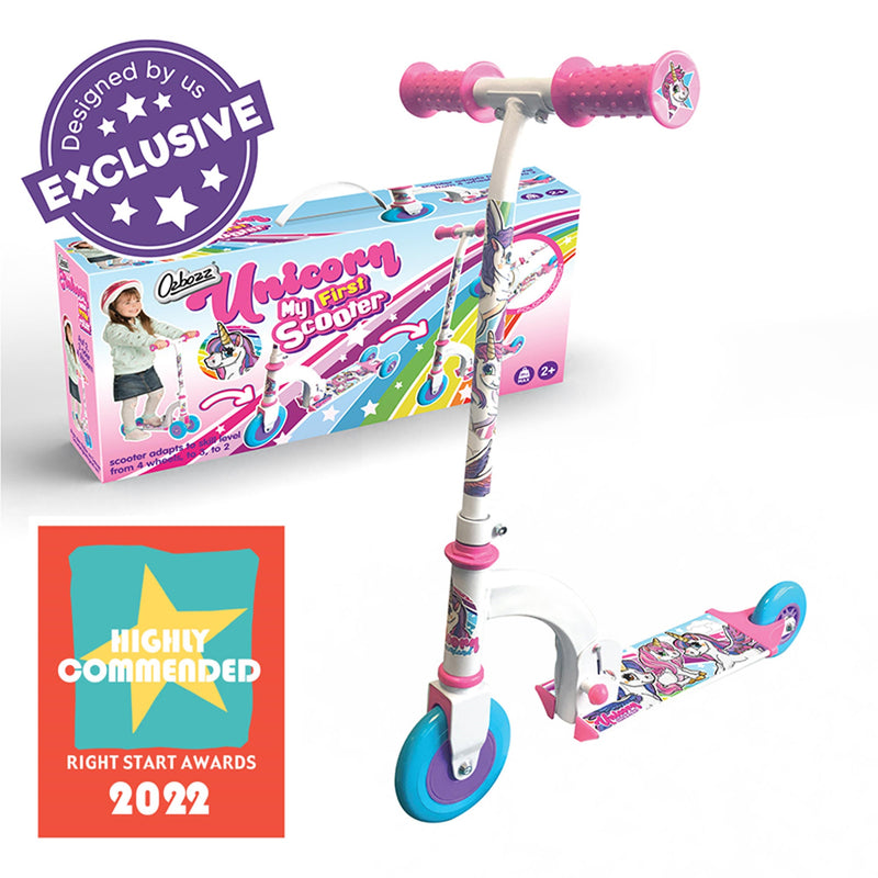 My First Unicorn Kids Scooter - Converts to 2-Wheel