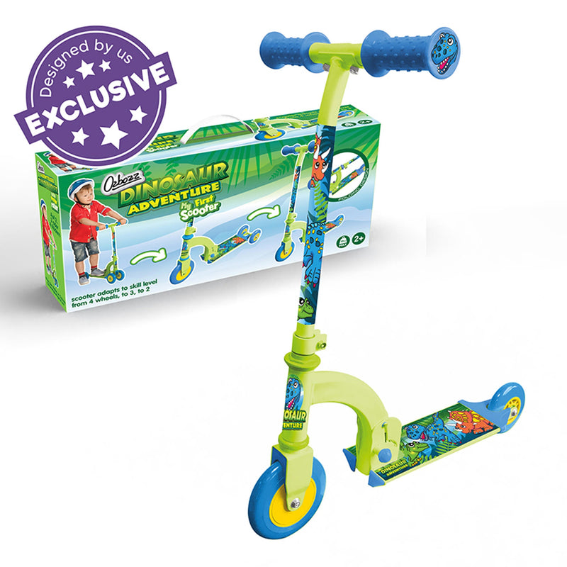 My First Dinosaur Kids Scooter - Converts to 2-Wheel