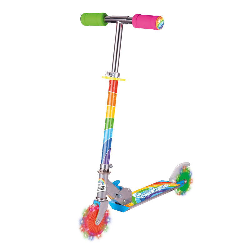 Rainbow Kids Scooter with Light Up Flashing Wheels - Image 2