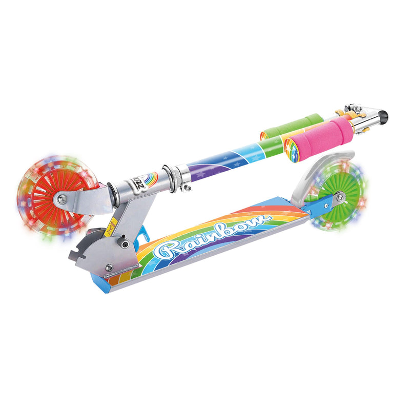 Rainbow Kids Scooter with Light Up Flashing Wheels - Image 4