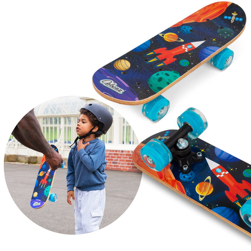 Space Kids Skateboard with Flashing Wheels 17"