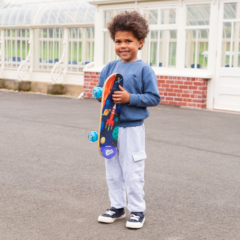 Space Kids Skateboard with Flashing Wheels 17" - Image 3