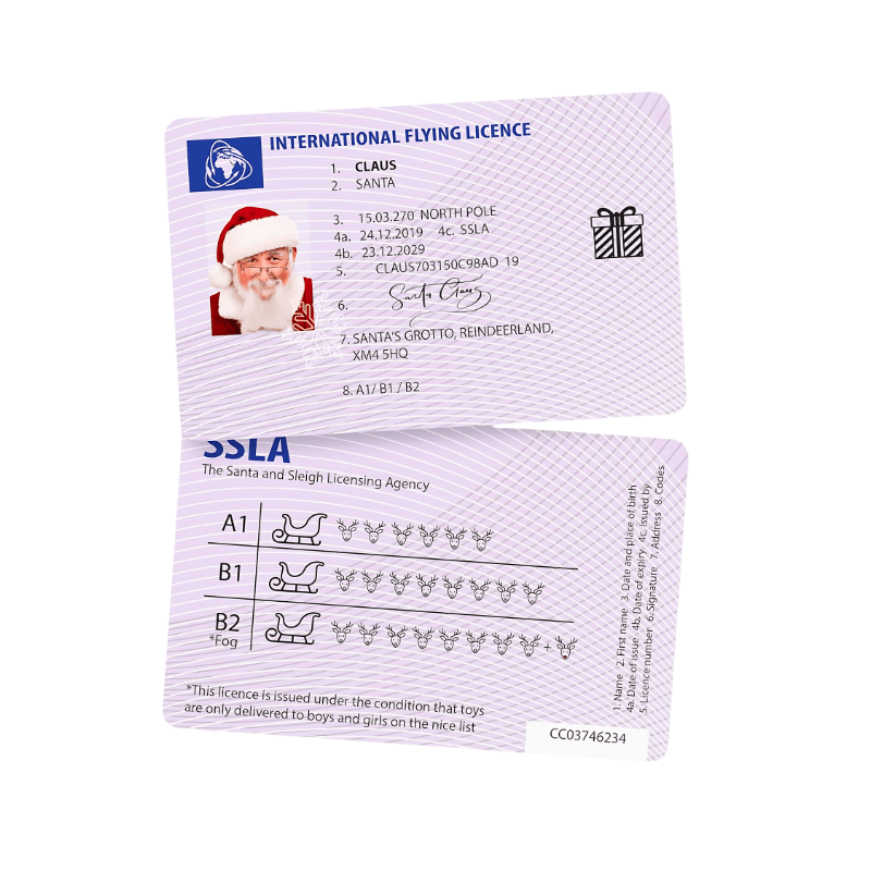 Santa's Driving Licence collectible from PoundFun