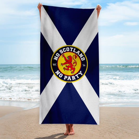 No Scotland No Party Saltire - Beach Towel - Microfibre Retro Beach Towel - 150cm x 75cm collectible from https://britishm...