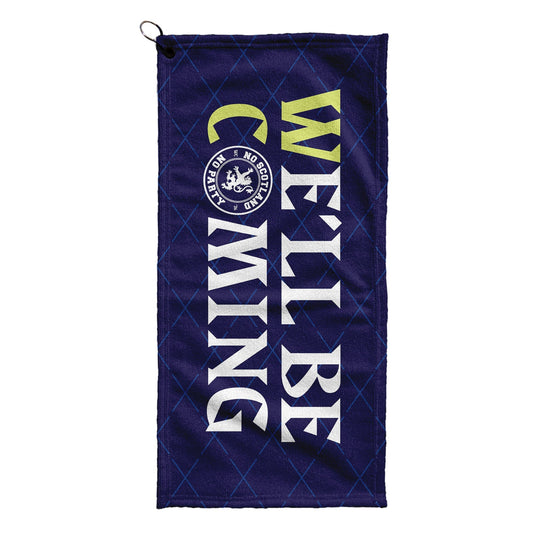 We'll Be Coming - Scotland WC26 - Golf Towel collectible from https://britishmade.gifts/