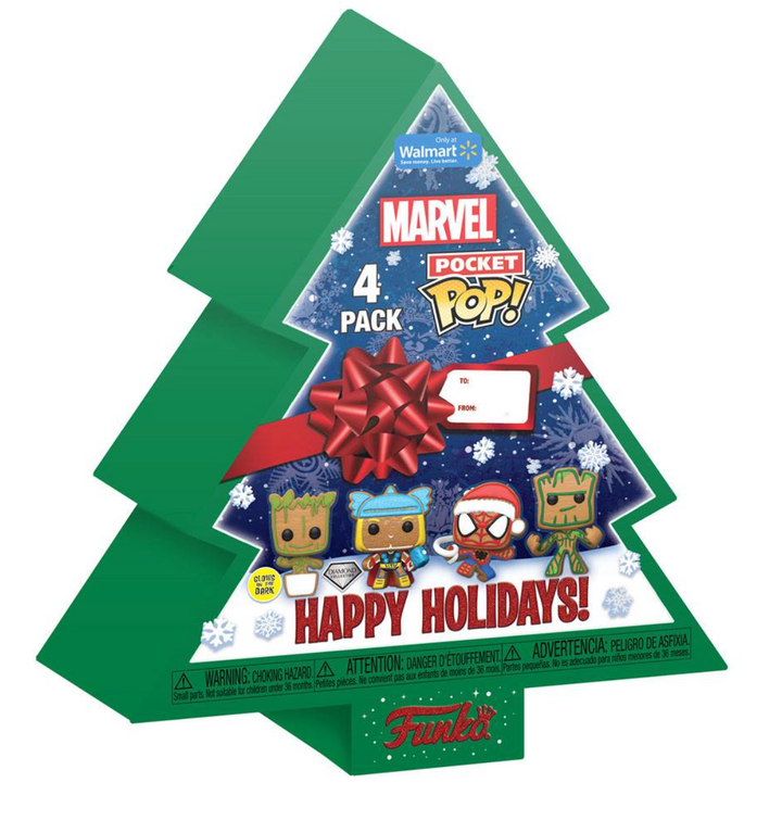 Funko Pop! Pocket Pop! Marvel Superheroes Holiday Tree 4 Pack Vinyl Figures