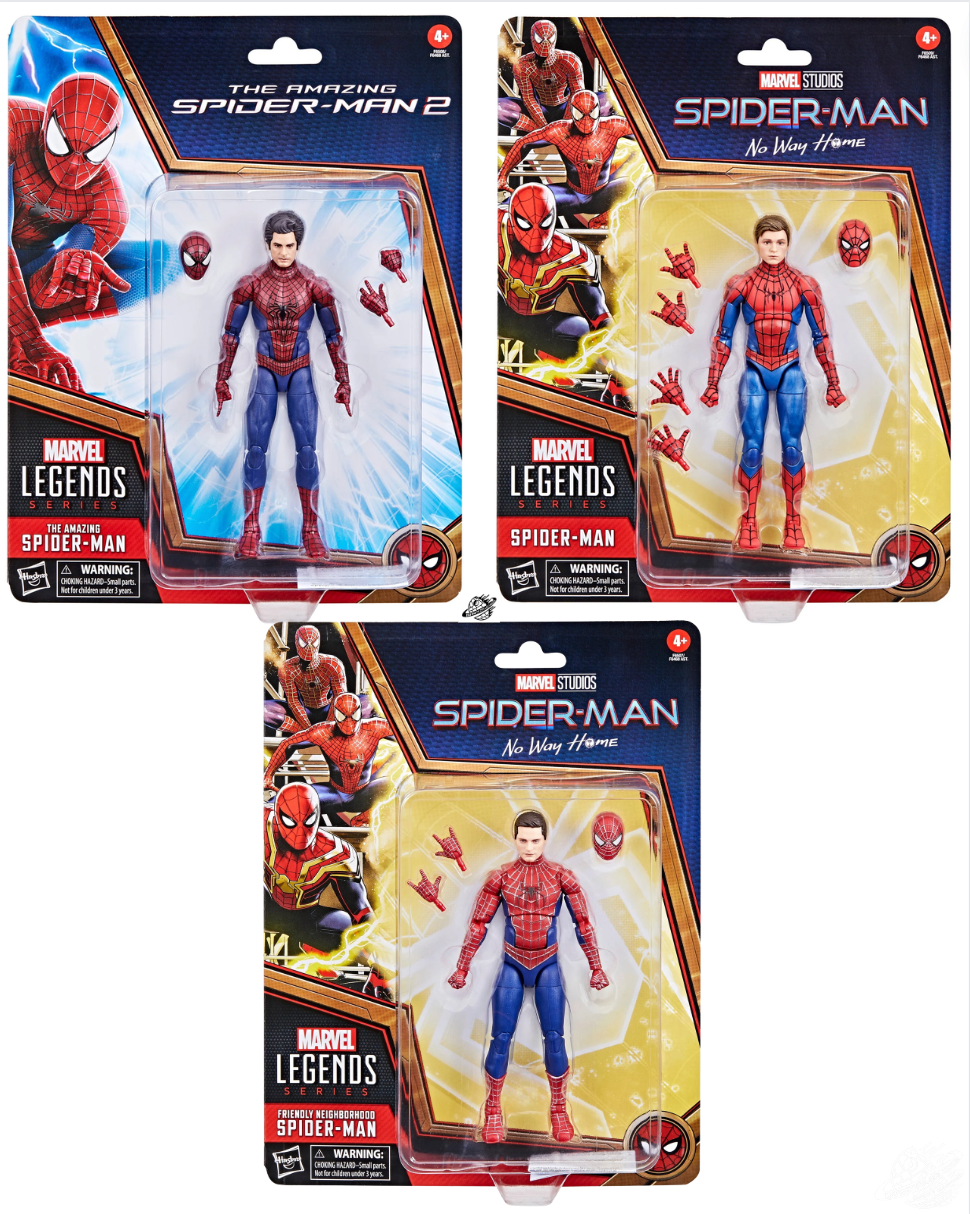 Marvel Legends Spider-Man 3 Figure Bundle (Tobey Maguire, Andrew Garfield, Tom Holland)