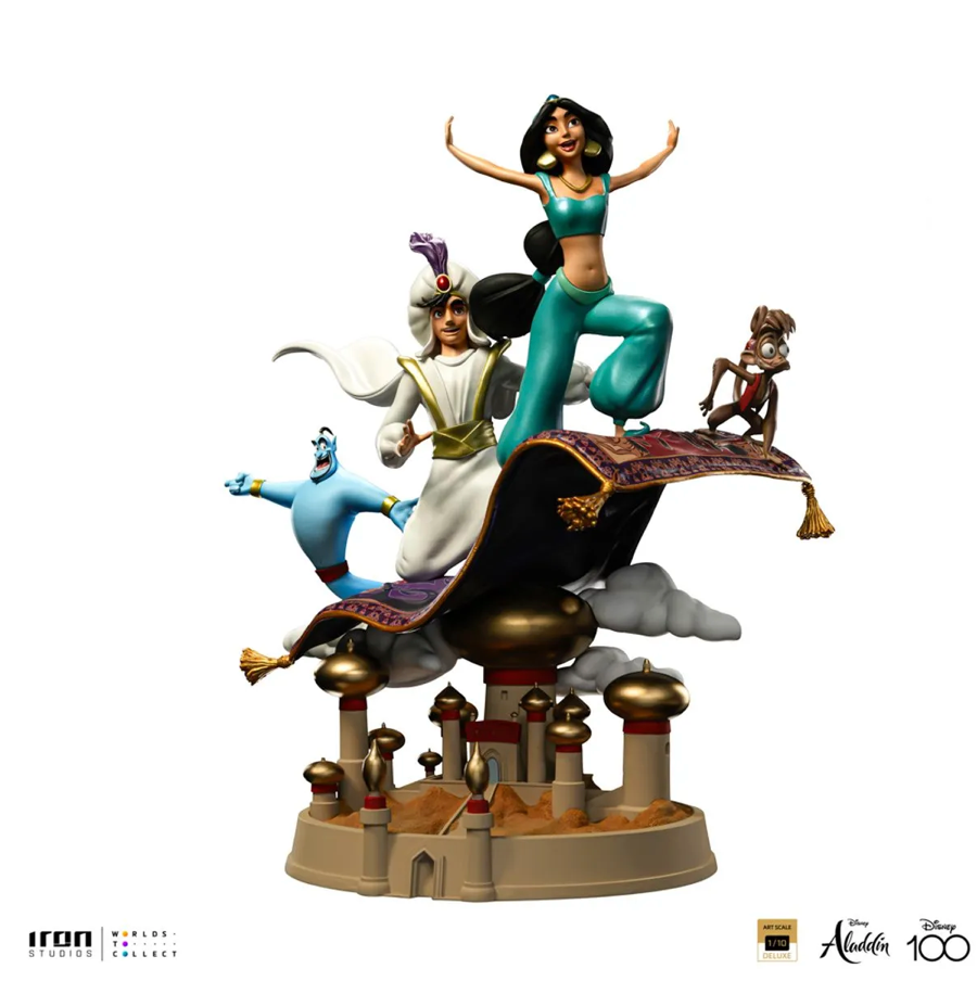 Iron Studios Disney Classics Aladdin and Jasmine Deluxe (Disney 100th Anniversary) 1/10 Art Scale Limited Edition Statue