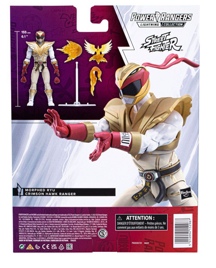 Power Rangers X Street Fighter Lightning Collection Morphed Ryu Crimson Hawk Ranger