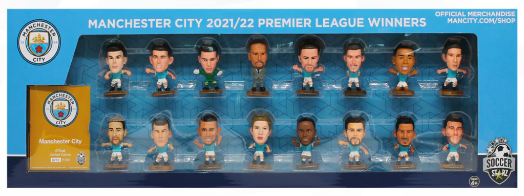 Manchester City League Winners Team 16 Pack 16 Soccerstarz Figures (2021/22 Version Classic Kit)
