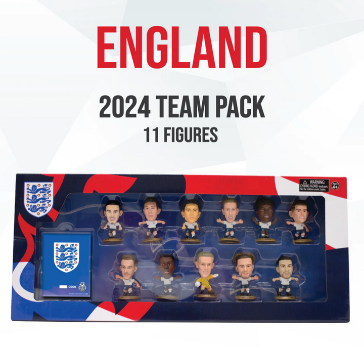 Official England Team 11 Figure Pack (2024 Version) Limited Edition Soccerstarz