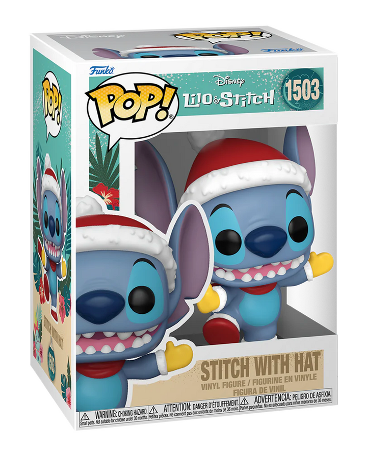 Stitch with Christmas Hat Disney Holiday Lilo And Stitch Funko Pop! Vinyl