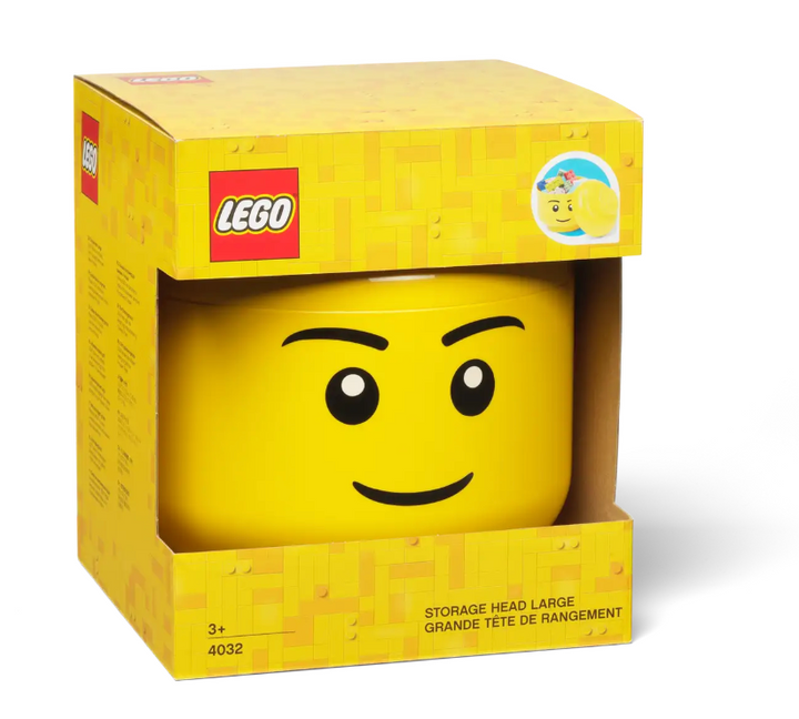 LEGO Large Minifigure Boy Storage Head