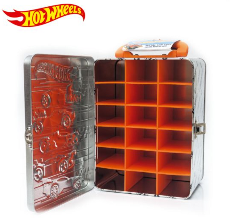 Vintage Black Tin Car Storage Case Hot Wheels