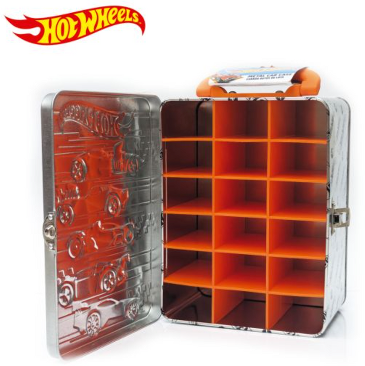 Vintage Hot Wheels Tin Car Storage Case Silver